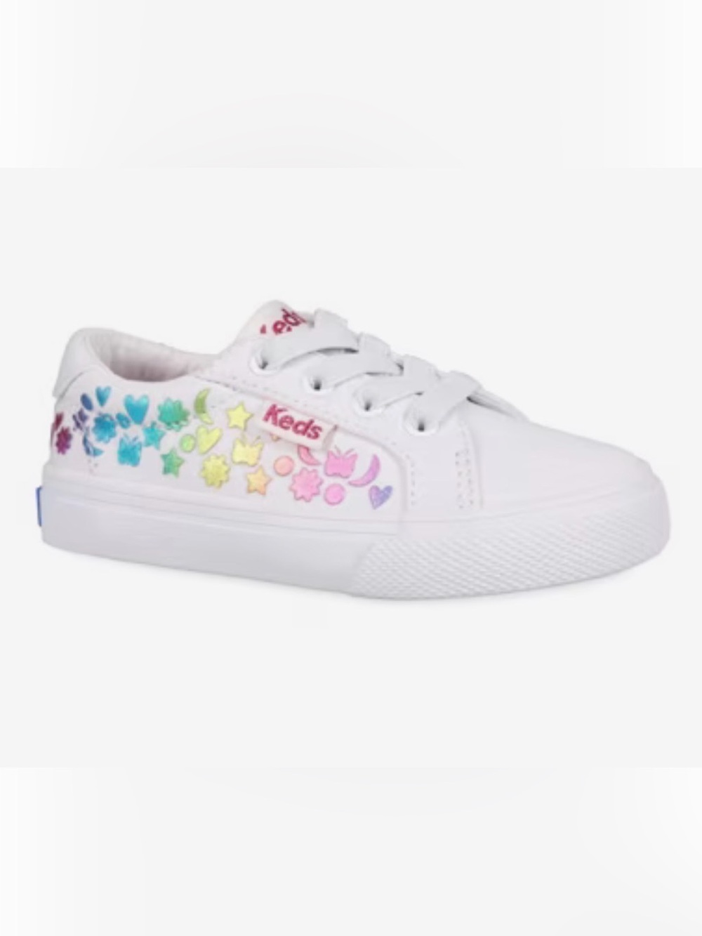 Keds Little Kids Jump Kick Studded Foil Slip On Sneakers Size 4.5 M White Multi